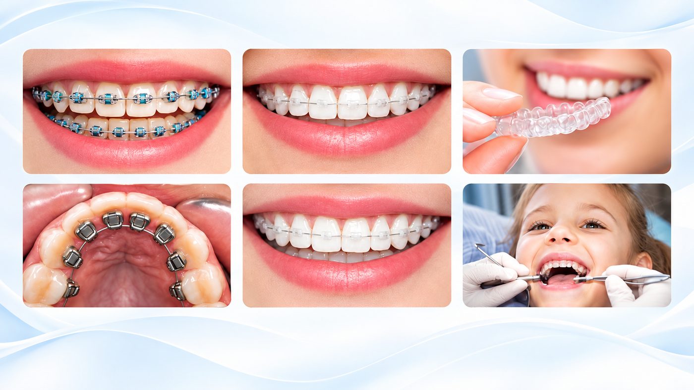 Seis tipos de ortodoncia: brackets clásicos, estéticos, alineadores transparentes, lingual, mini tubos y ortodoncia en niños
